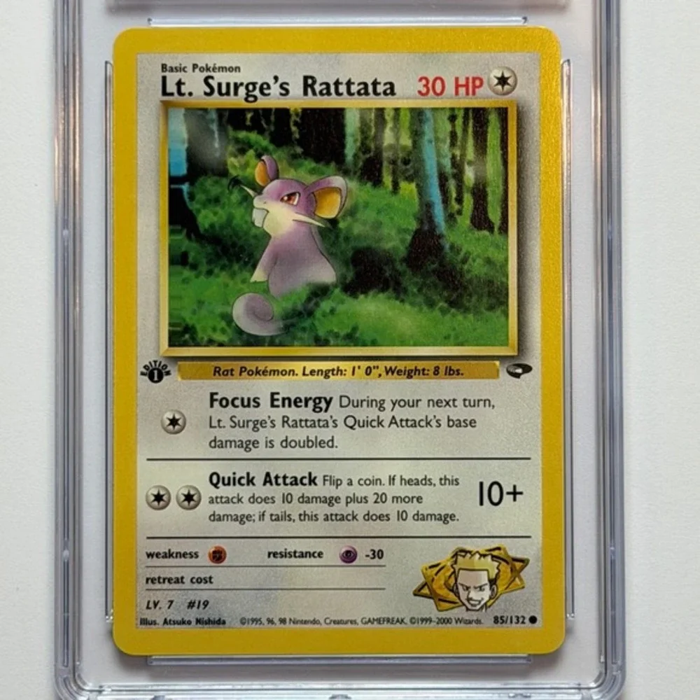 Lt. Surge's Rattata 1st Ed 83/132 CGC 9 Mint TCG Pokemon 2000 Gym Challenge WotC